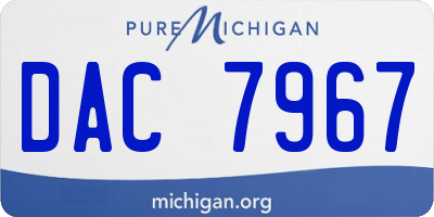 MI license plate DAC7967