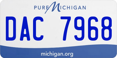 MI license plate DAC7968