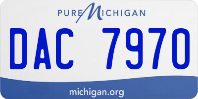 MI license plate DAC7970