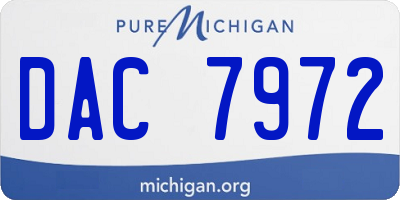 MI license plate DAC7972