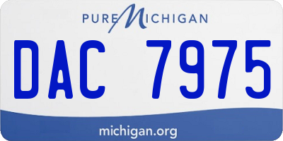 MI license plate DAC7975