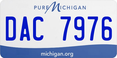 MI license plate DAC7976