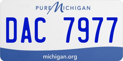 MI license plate DAC7977