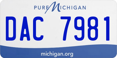 MI license plate DAC7981
