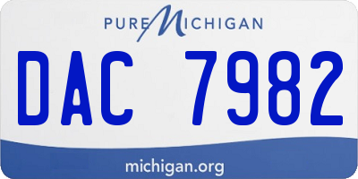 MI license plate DAC7982