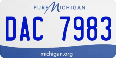 MI license plate DAC7983