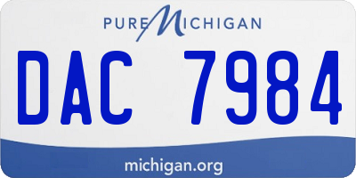 MI license plate DAC7984