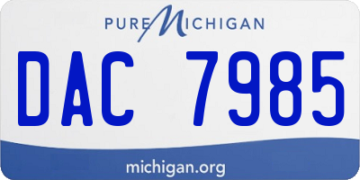 MI license plate DAC7985