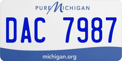 MI license plate DAC7987