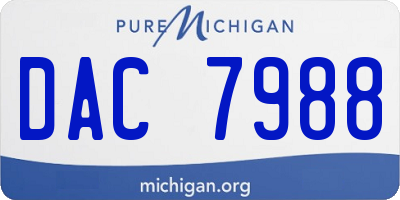 MI license plate DAC7988