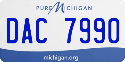 MI license plate DAC7990