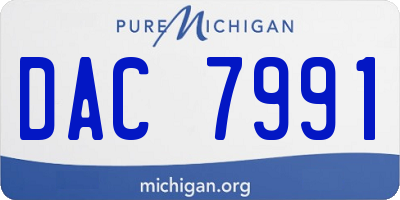 MI license plate DAC7991