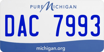 MI license plate DAC7993