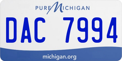 MI license plate DAC7994
