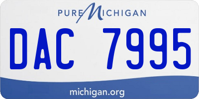 MI license plate DAC7995