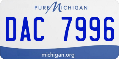 MI license plate DAC7996
