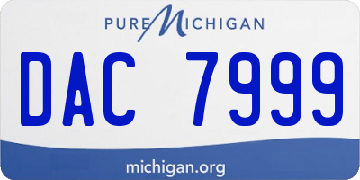 MI license plate DAC7999