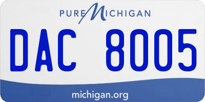 MI license plate DAC8005