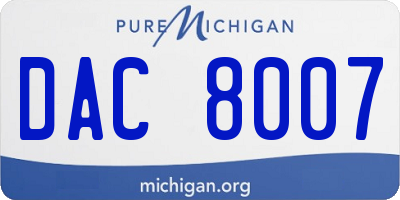MI license plate DAC8007
