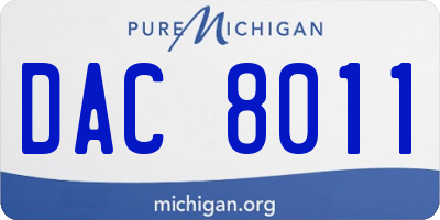 MI license plate DAC8011