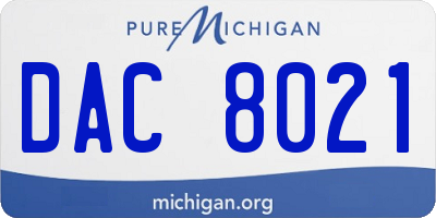 MI license plate DAC8021