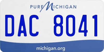 MI license plate DAC8041
