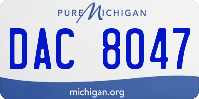 MI license plate DAC8047