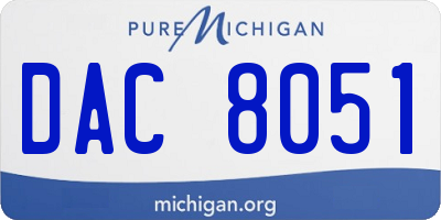 MI license plate DAC8051