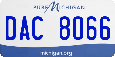 MI license plate DAC8066