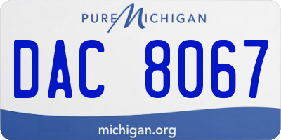 MI license plate DAC8067