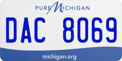 MI license plate DAC8069
