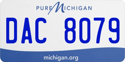 MI license plate DAC8079
