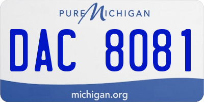 MI license plate DAC8081