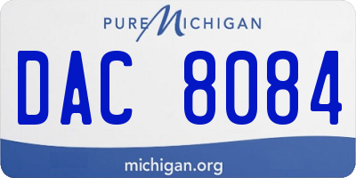 MI license plate DAC8084