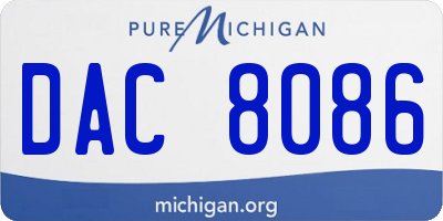 MI license plate DAC8086