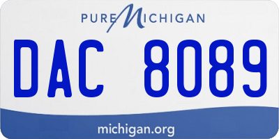 MI license plate DAC8089