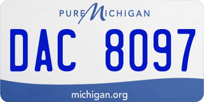 MI license plate DAC8097