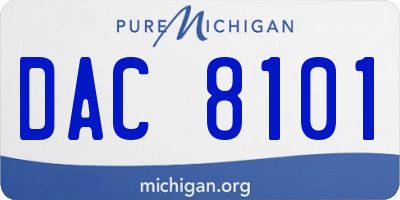 MI license plate DAC8101