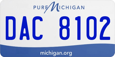 MI license plate DAC8102