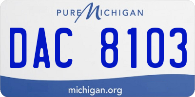 MI license plate DAC8103