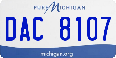 MI license plate DAC8107