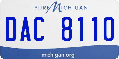 MI license plate DAC8110