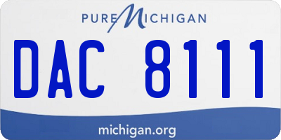 MI license plate DAC8111