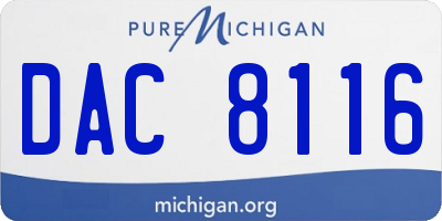 MI license plate DAC8116