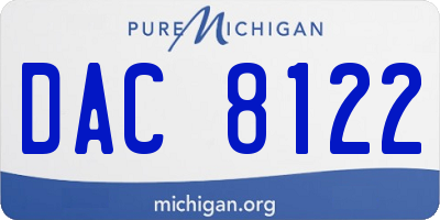 MI license plate DAC8122