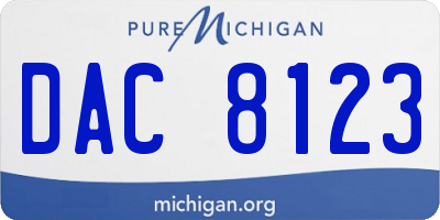 MI license plate DAC8123