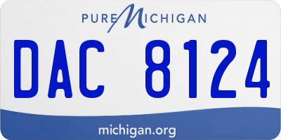 MI license plate DAC8124