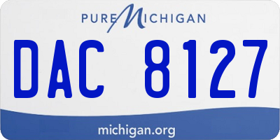 MI license plate DAC8127