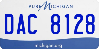 MI license plate DAC8128