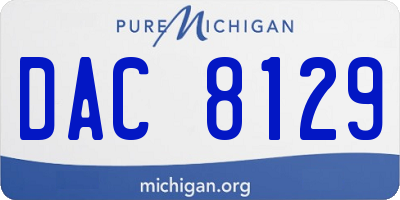 MI license plate DAC8129